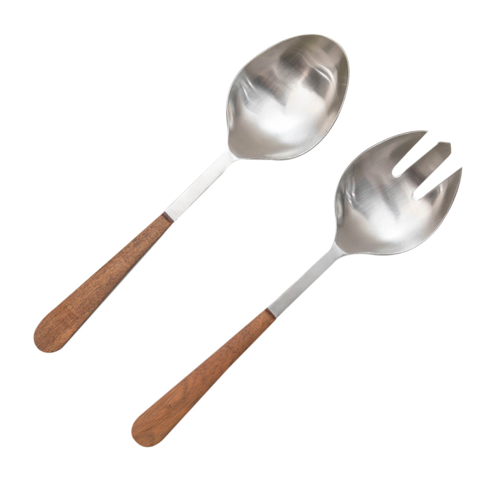 Cubiertos De Servir Mango Madera 02