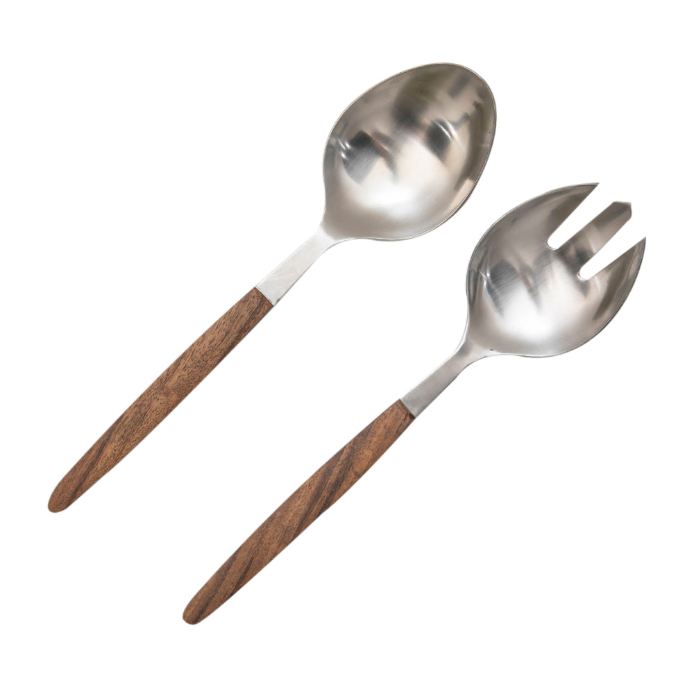 Cubiertos De Servir Mango Madera 01