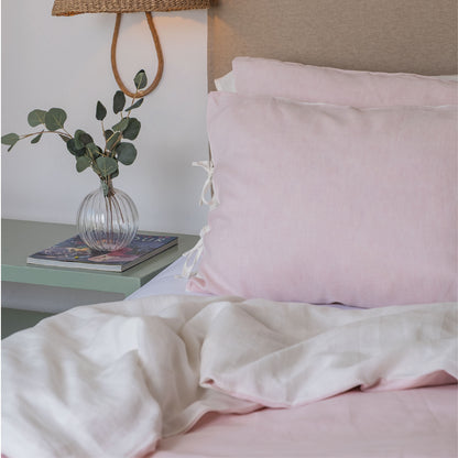 Set Cubre Plumón Lino Reversible Rosado