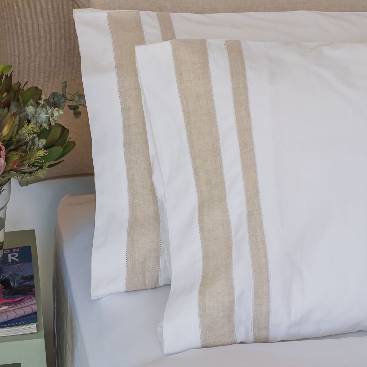 Funda de Almohada Aplicación Lino